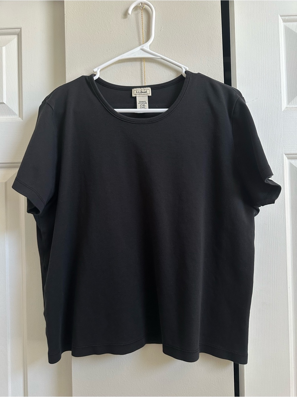 L.L. Bean 100% Supima Cotton Black Short Sleeve Shirt XL